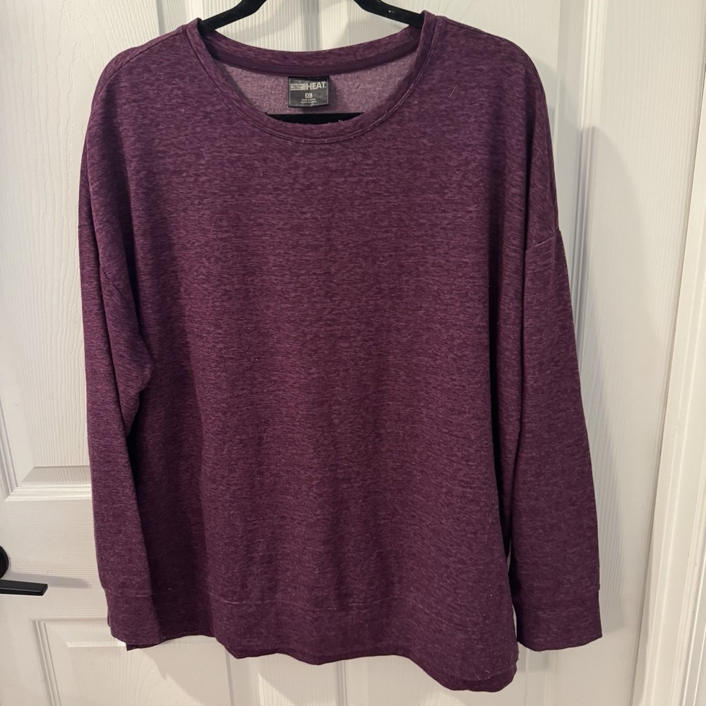 32‎ Degrees Heat Women's Purple Fleece Crewneck Pullover Sweater Size XL